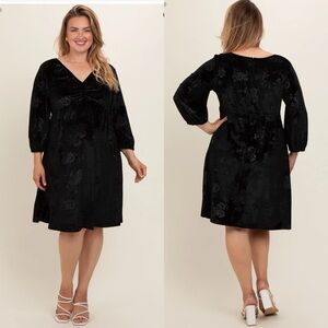 Pinkblush Black Floral Mini Dress